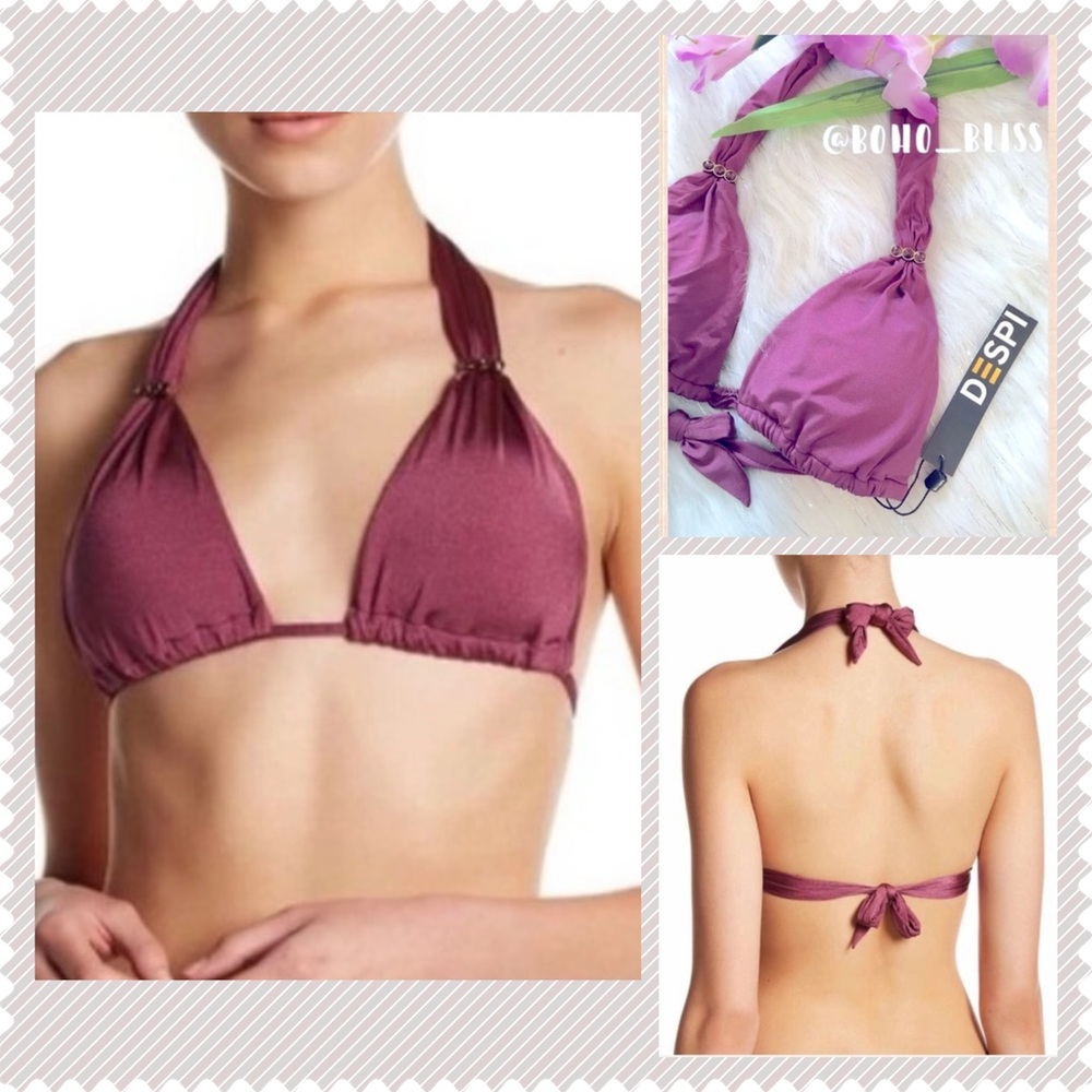DESPI Nordstrom’s Mauve Halter Bikini Top NWT